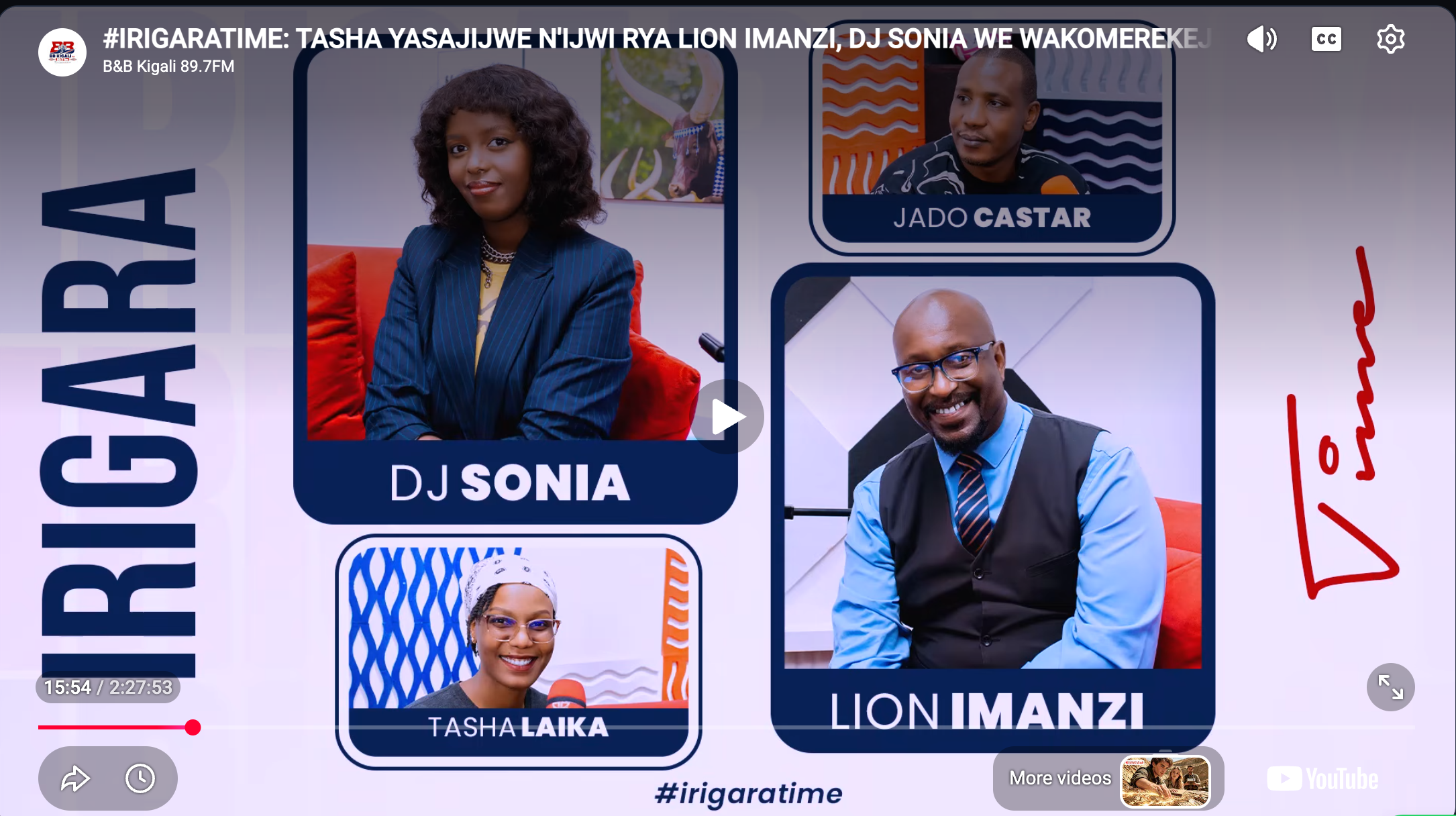 #IRIGARATIME: TASHA YASAJIJWE!! N' IJWI  RYA LION IMANZI, DJ SONIA WE WAKOMEREKEJWE YARIZE ARAHOGORA!